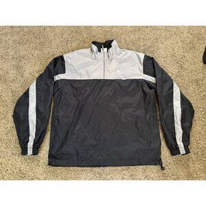 ADIDAS Vintage 1/4 Zip Gray Windbreaker Track Jacket Outdoor Hiking MEDIUM READ